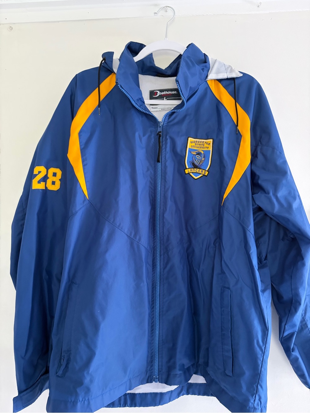 Blue & Gold Boathouse Sports Athletic Windbreaker Jacket Worcester State